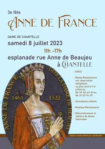 3e fête ANNE DE FRANCE, Dame de Chantelle